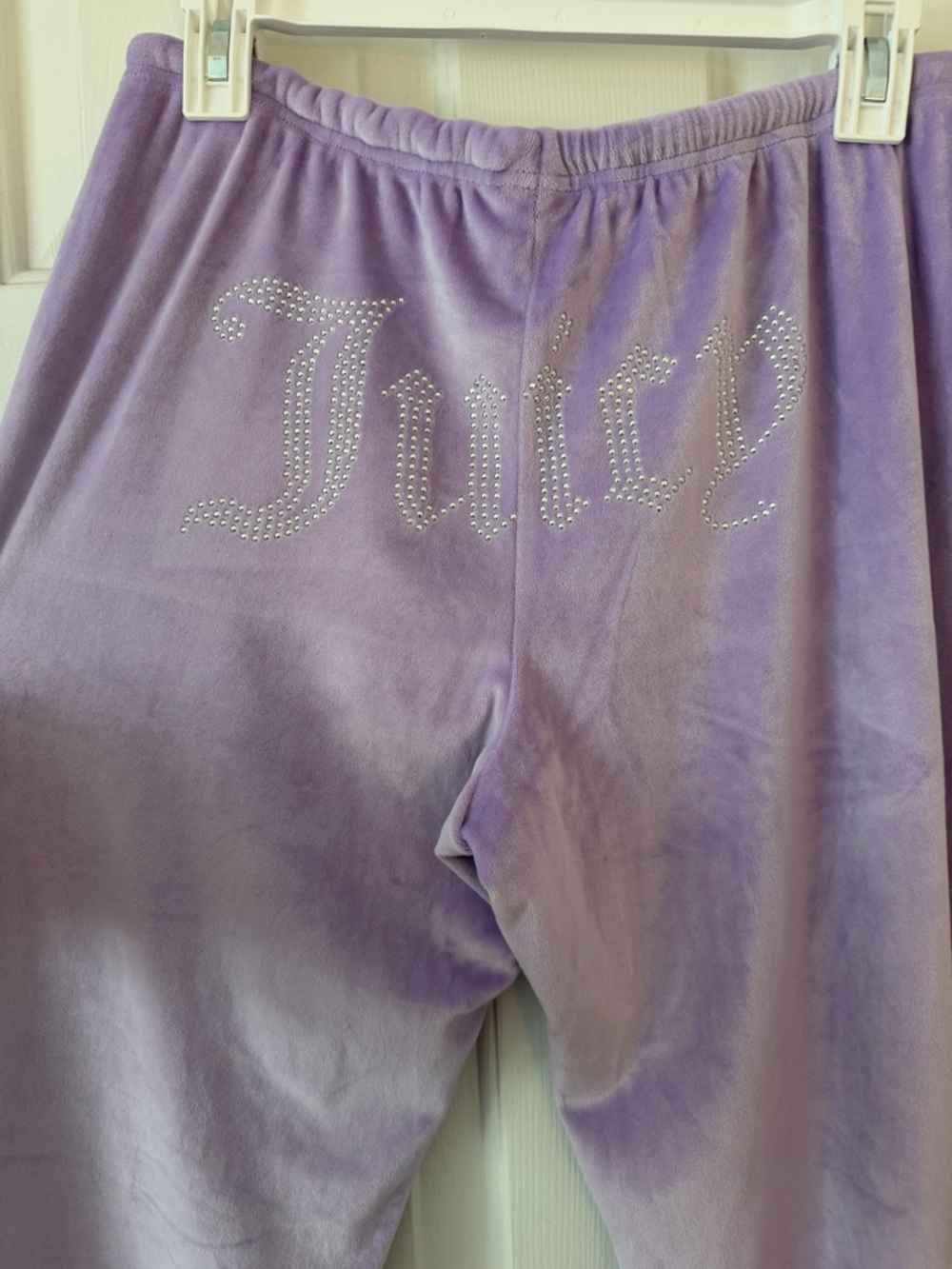 Juicy Couture Lavender Velour Sweatpants with Rhinestone Logo